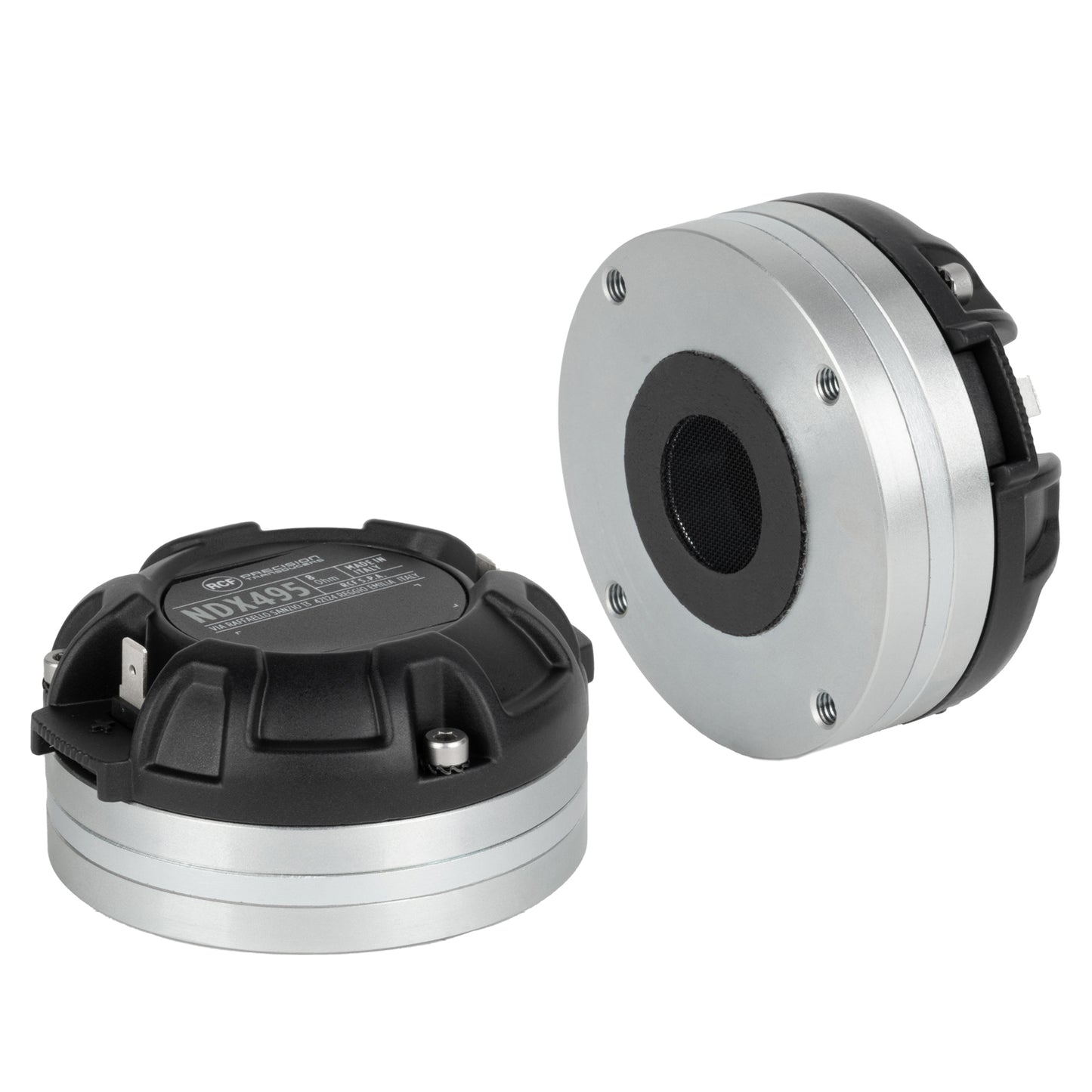 Exit: 1" 70W rms, 140W program. 109dB, 1.2-20KHz -PKX Polymer
