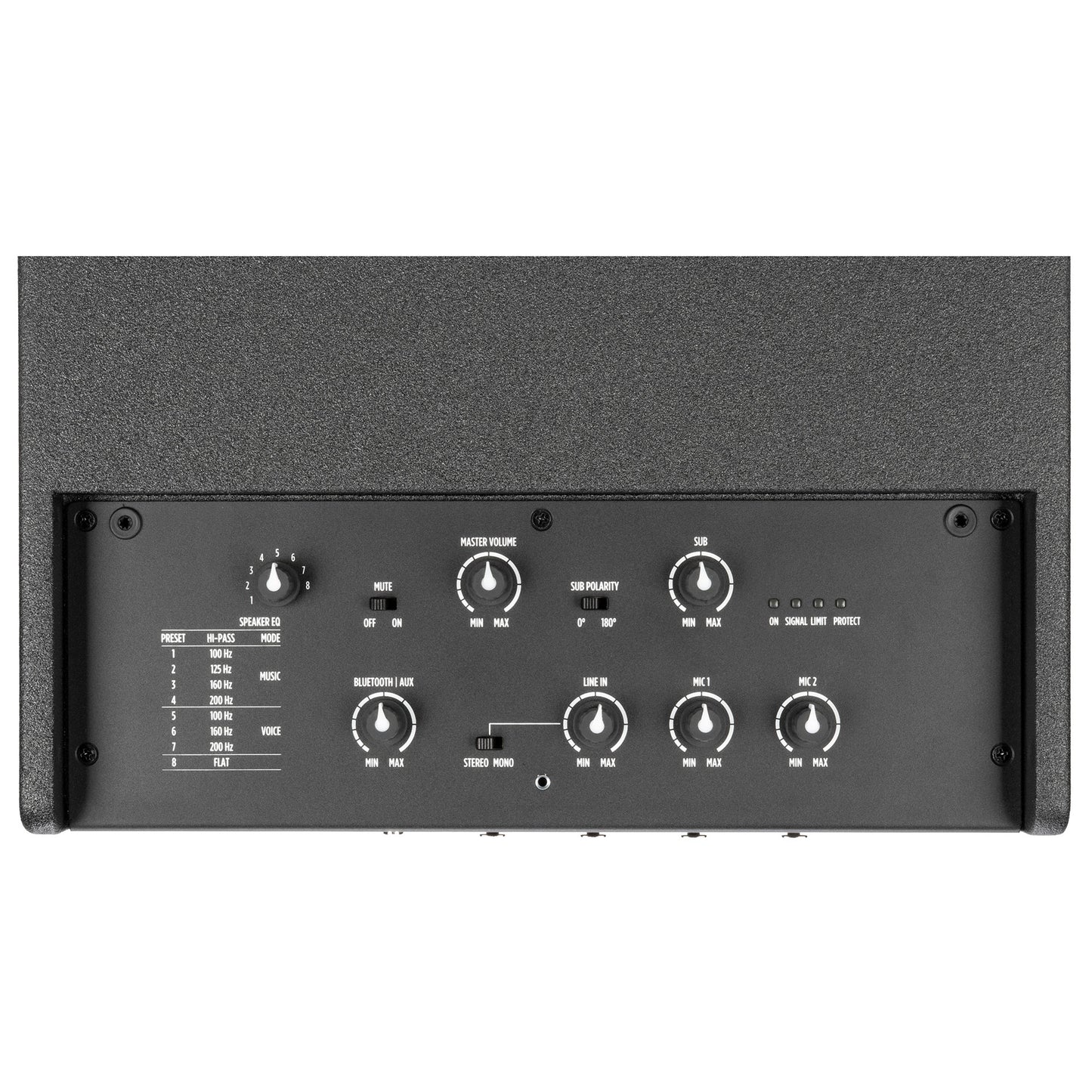 Active (4 X 250W @ 4 OHM) 8" Subwoofer for Satelite System, 4 Channels, Bluetooth