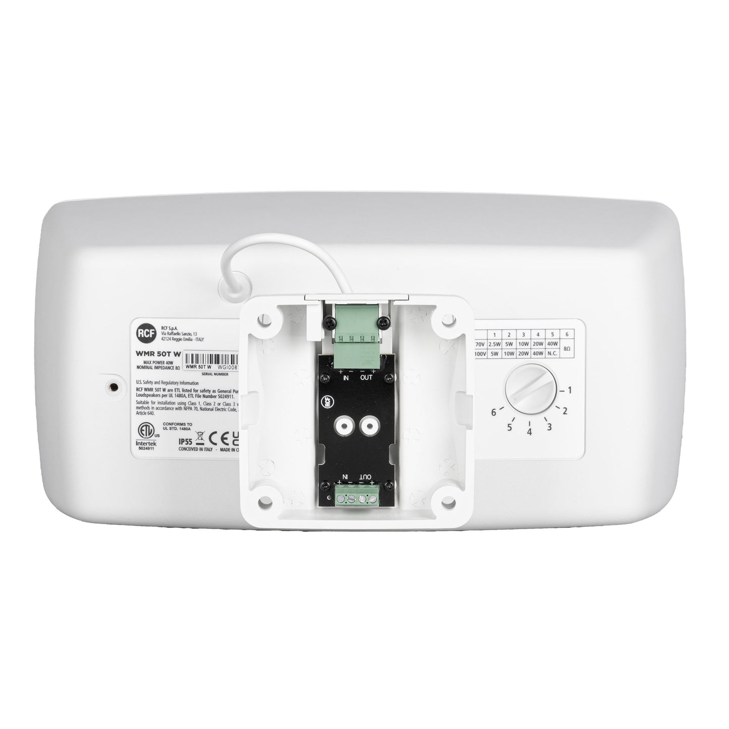 Passive 160W 5" 2-Way Wall Mount Monitor Speaker w/ Transformer - 8 Ω, 70/100V