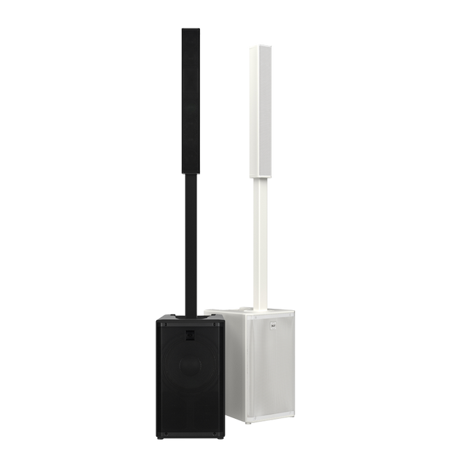 White Active 2100W Portable Three-Way Column Array, INCLUDES: