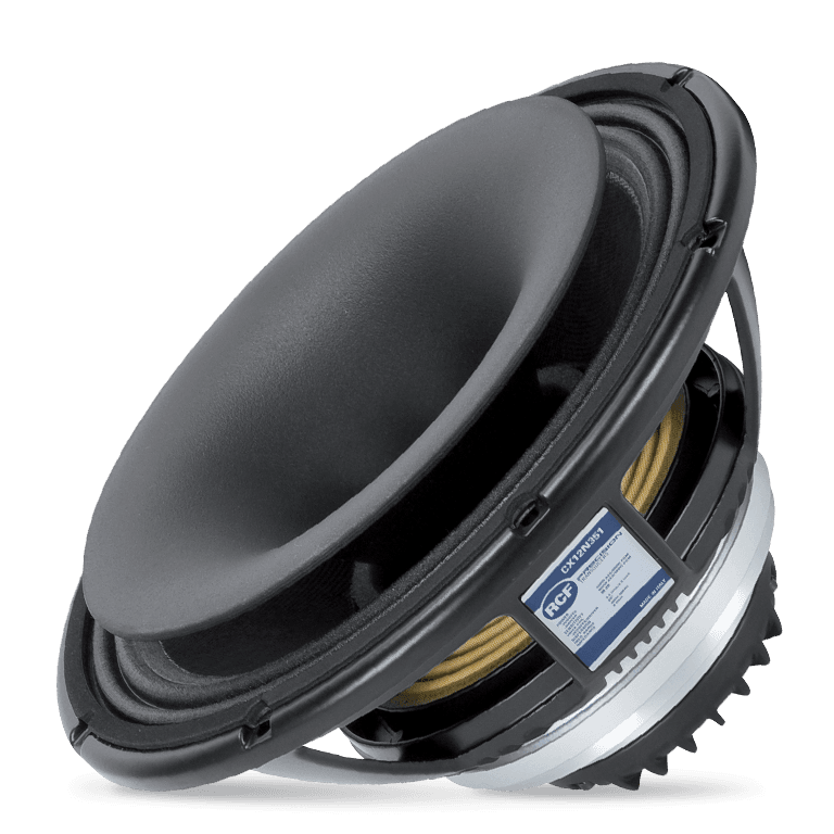 Woofer: 12" Power 450 Watt rms,  900W program. Sensitivity 101 dB. Compression Driver: Exit 1.5" Power 90 Watt rms, 180W program. Sensitivity 110 dB