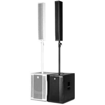 Active 1400W Portable PA System (Baltic Birch), 15" Subwoofer and (8)x4" Top (White)