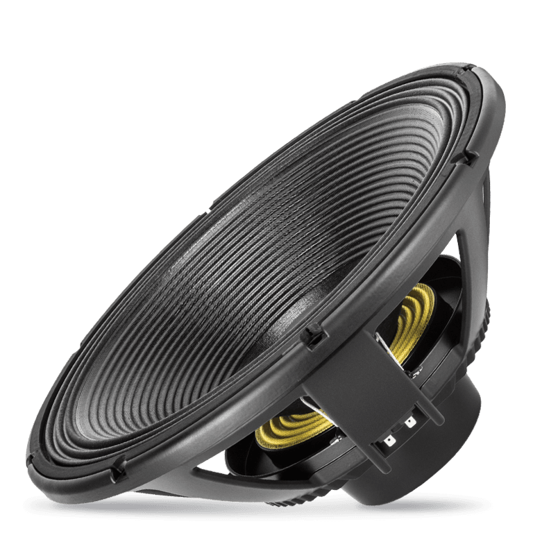 18" Power: 1500W rms, 3000W prog. Sensitivity: 97 dB Freq. Range 25-1000 Hz