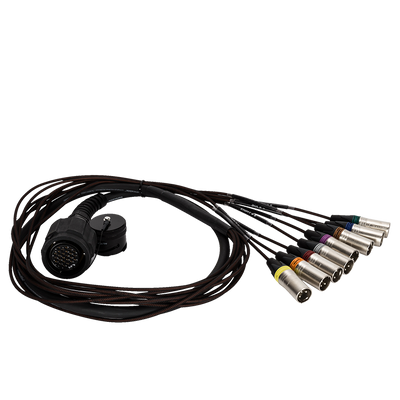25 Pin To 8X XLR, Cable 1.0 M, Fanout 1.0 M