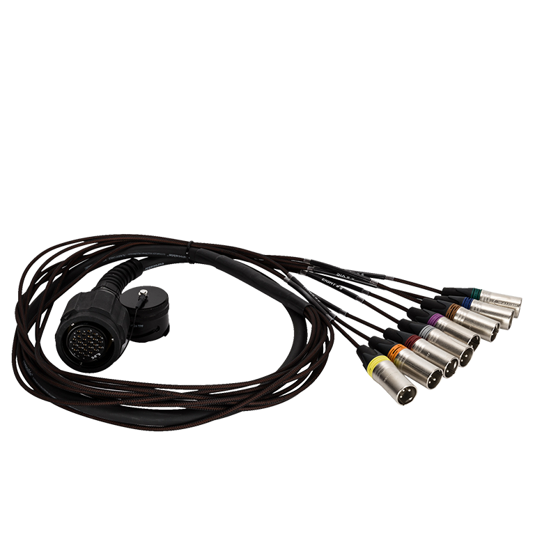 25 Pin To 8X XLR, Cable 1.0 M, Fanout 1.0 M