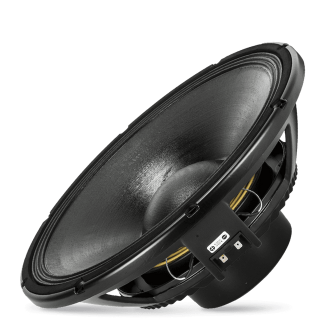 15" Power: 1100W rms, 2200W prog. Sensitivity: 100 dB Freq. Range 45-2500 Hz