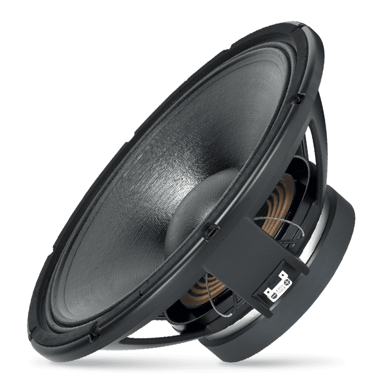 15" Power: 700W rms, 1400W prog. Sensitivity: 99 dB Freq. Range 46-2500 Hz