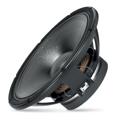 15" Power: 700W rms, 1400W prog. Sensitivity: 99 dB Freq. Range 46-2500 Hz