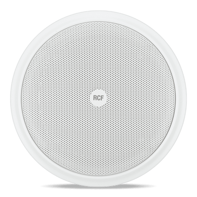 6" Twin-Cone Flush Mounting Ceiling Speaker, White Frame+Grid, 6W, 70-100V. Steel Back-Can Included - EN54-24