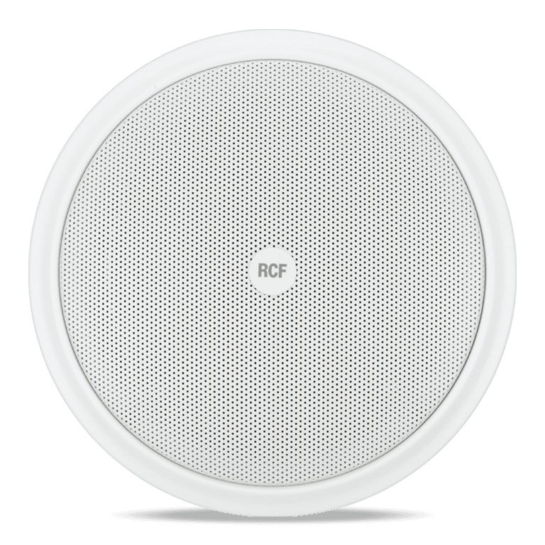 6" Twin-Cone Flush Mounting Ceiling Speaker, White Frame+Grid, 6W, 70-100V. Steel Back-Can Included - EN54-24