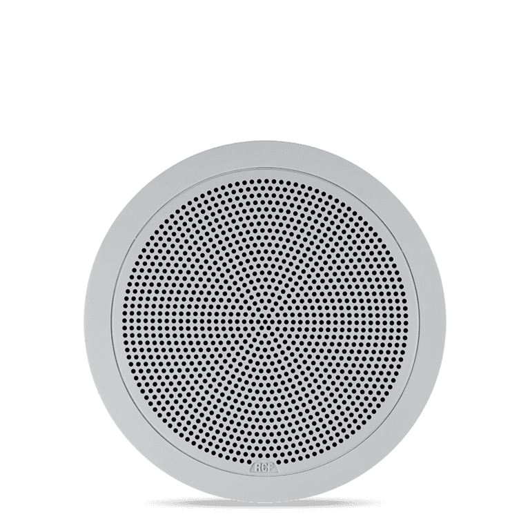 6" Twin-Cone Flush Mounting Ceiling Speaker, White, 6W, 70-100V, Plastic Grille