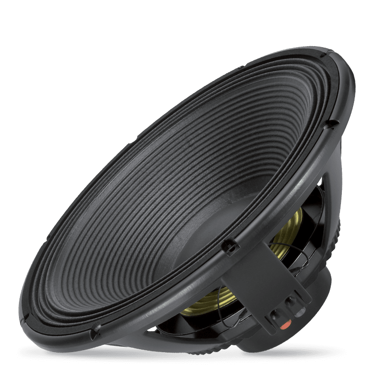 18" Power: 1200W rms, 2400W prog. Sensitivity: 98 dB Freq. Range 30-1000 Hz