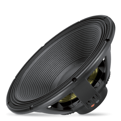 18" Power: 1200W rms, 2400W prog. Sensitivity: 98 dB Freq. Range 30-1000 Hz