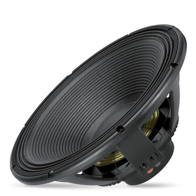 18" Power: 1200W rms, 2400W prog. Sensitivity: 98 dB Freq. Range 30-1000 Hz