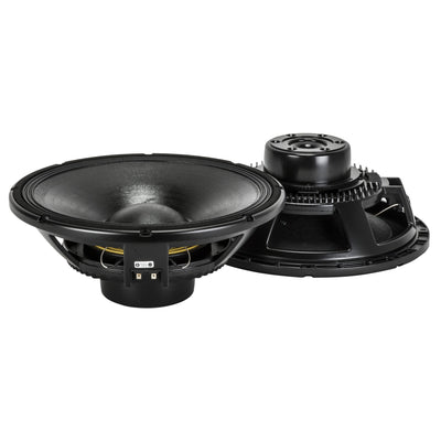 15" Power: 1100W rms, 2200W prog. Sensitivity: 100 dB Freq. Range 45-2500 Hz