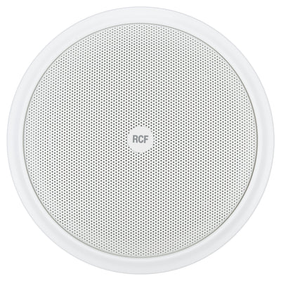 6" Twin-Cone Flush Mounting Ceiling Speaker, White Frame+Grid, 6W, 70-100V. Steel Back-Can Included - EN54-24