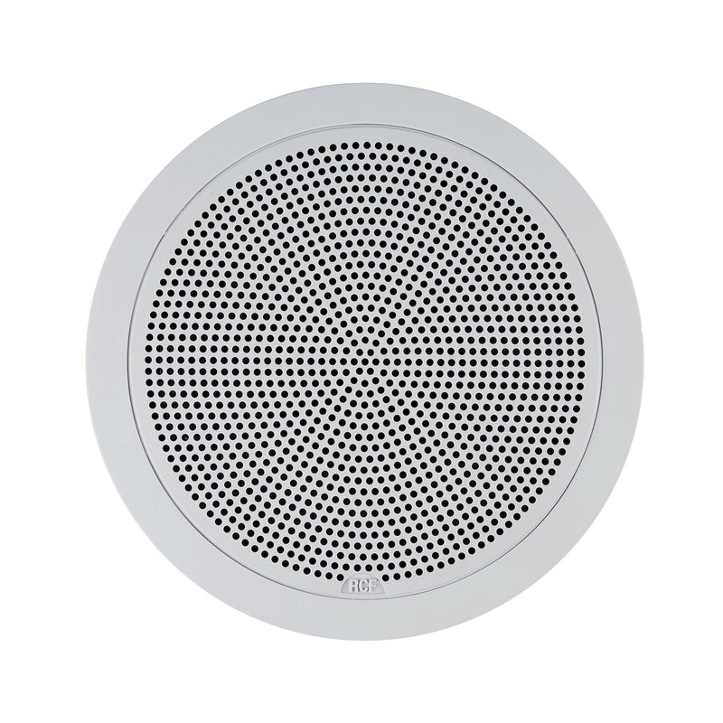 6" Twin-Cone Flush Mounting Ceiling Speaker, White, 6W, 70-100V, Plastic Grille