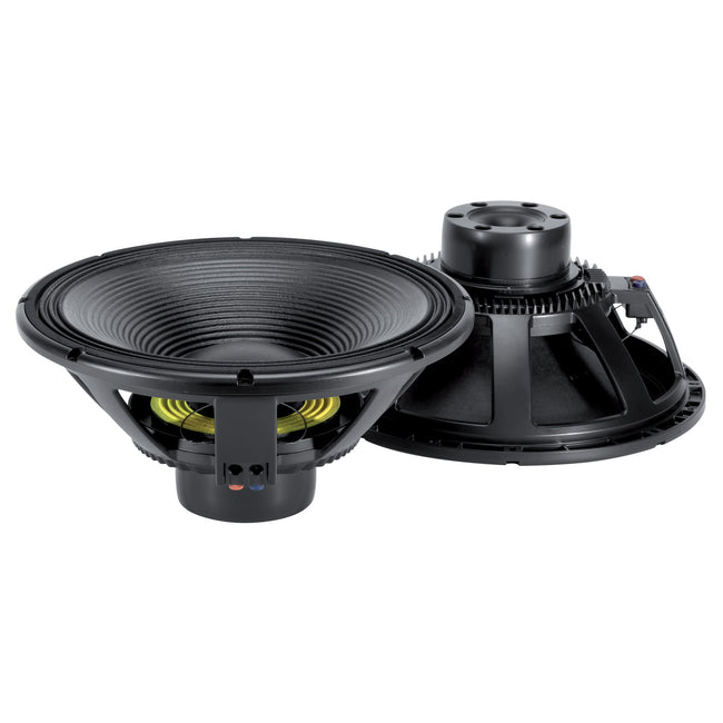 18" Power: 1500W rms, 3000W prog. Sensitivity: 97,5 Freq. Range 30-1000 Hz