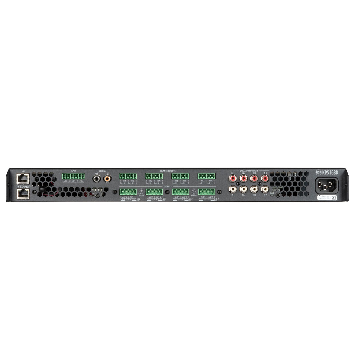 Class D Power Amplifier with DSP, Dante-Equipped (8 X 160 W)