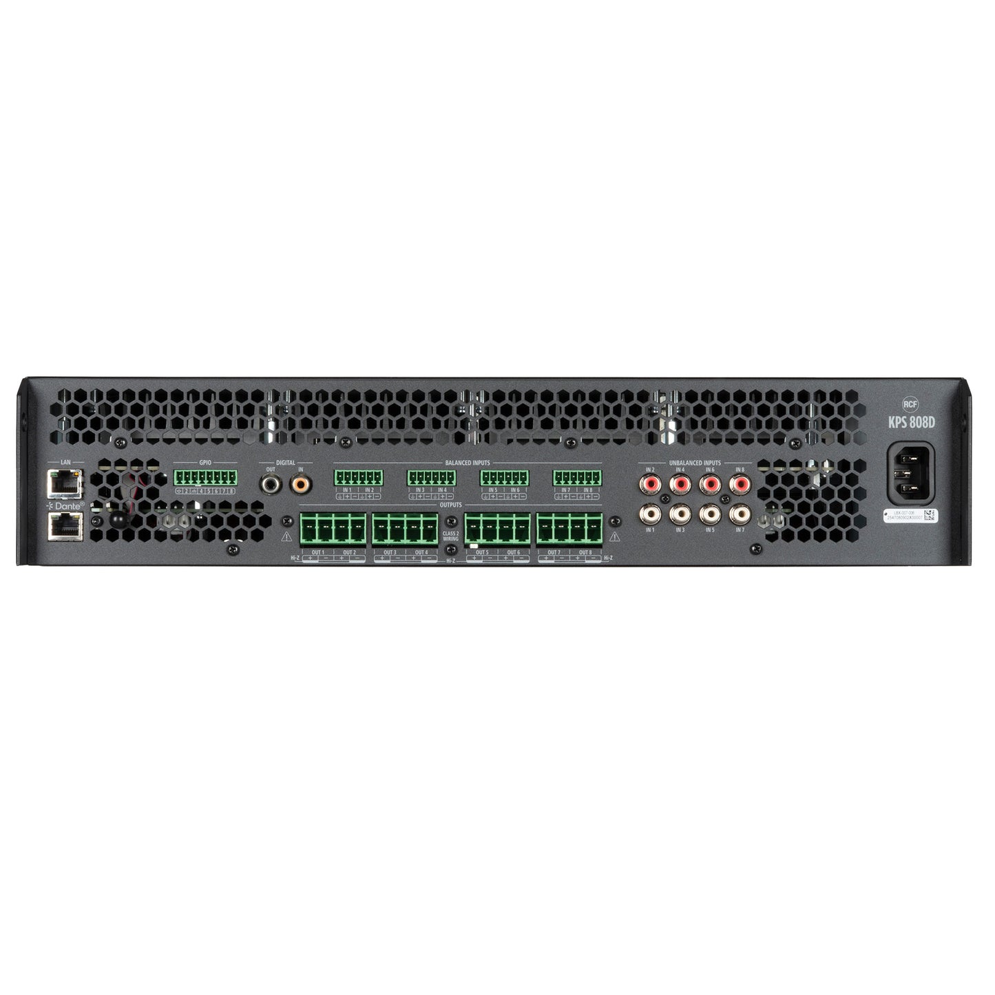 Class D Power Amplifier with DSP, Dante-Equipped (8 X 800 W)
