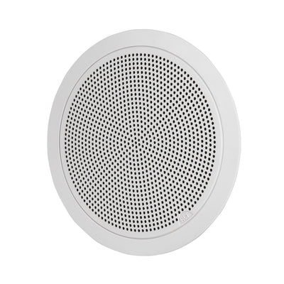 6" Twin-Cone Flush Mounting Ceiling Speaker, White, 6W, 70-100V, Plastic Grille