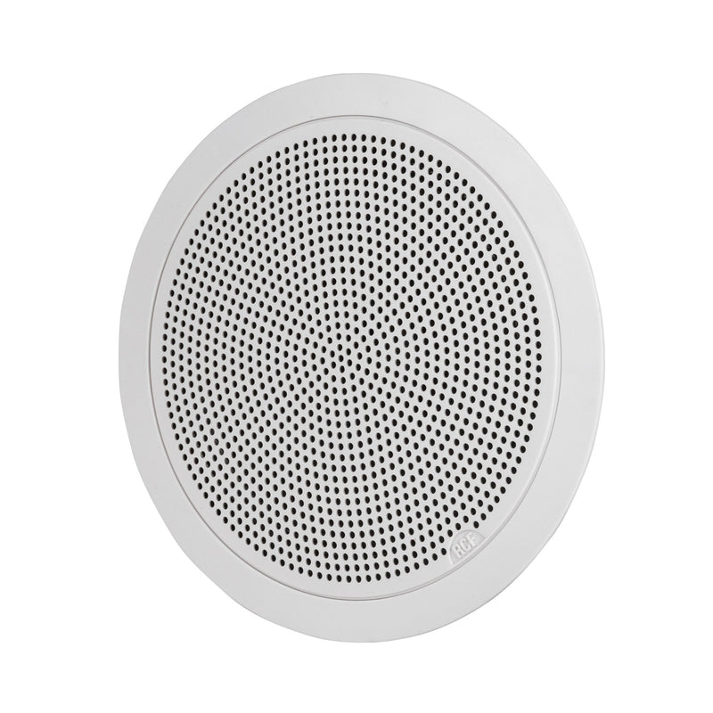 6" Twin-Cone Flush Mounting Ceiling Speaker, White, 6W, 70-100V, Plastic Grille