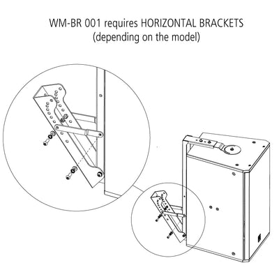 Wall Mount Bracket for M 05, 06, 08, 10, 12, C 32 and C 45 (Requires Horizontal Bracket)