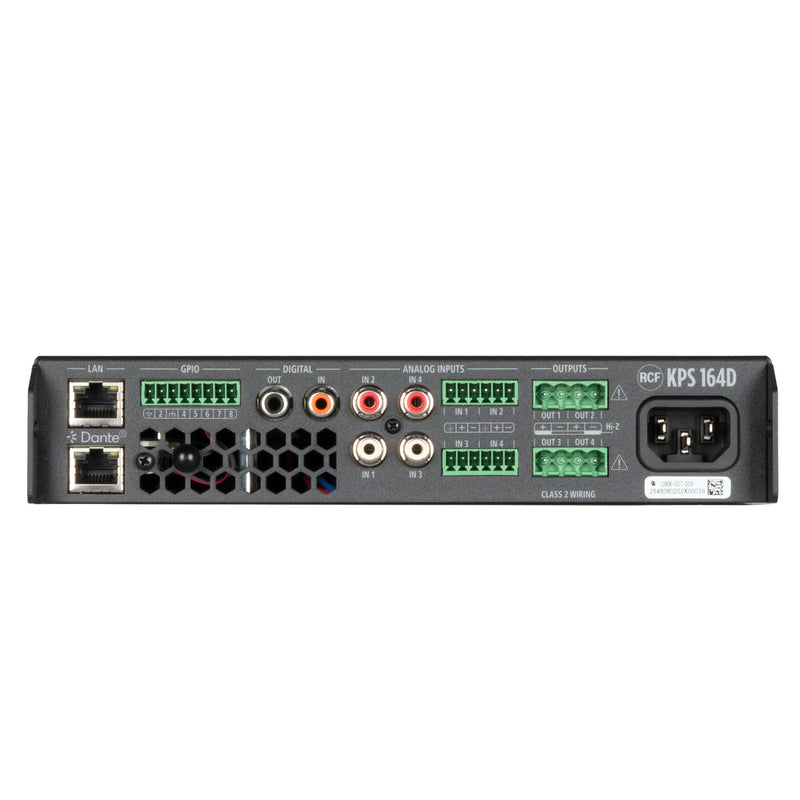 Class D Power Amplifier with DSP, Dante-Equipped (4 X 160 W)