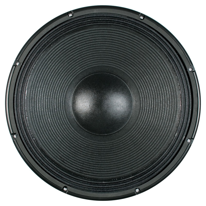 18" Power: 1200W rms, 2400W prog. Sensitivity: 98 dB Freq. Range 30-1000 Hz