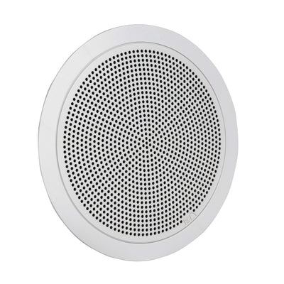 6" Twin-Cone Flush Mounting Ceiling Speaker, White, 6W, 70-100V, Plastic Grille