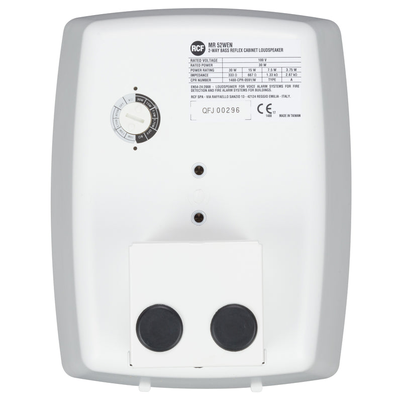 2 Way Bass Reflex Wall Mount Cabinet, 30W - White - Trasf/Low Imp