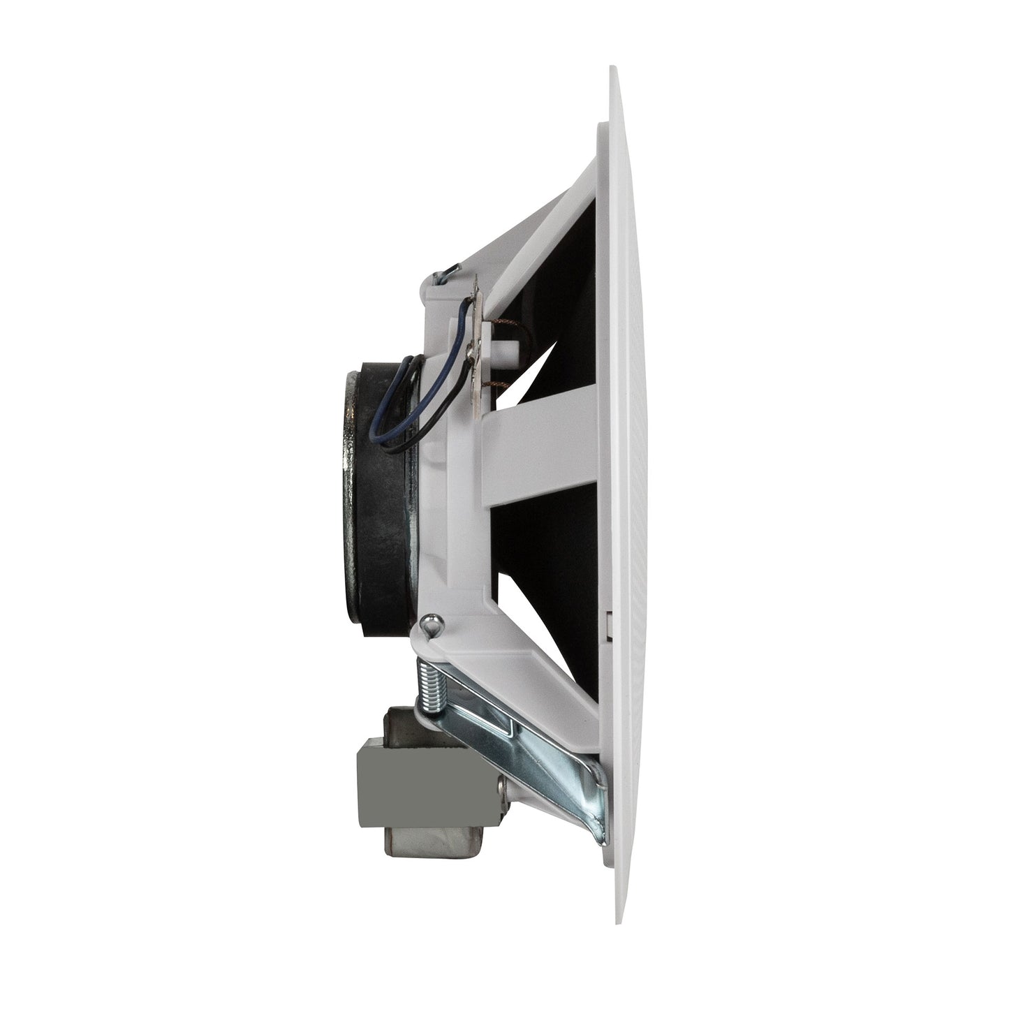 6" Twin-Cone Flush Mounting Ceiling Speaker, White, 6W, 70-100V, Plastic Grille