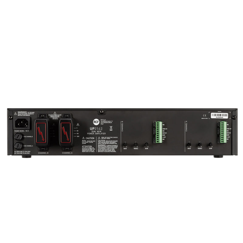 Class D 2 Channel Amplifier with Aux Input - 4 Ω, 70/100V, 2 x 160W