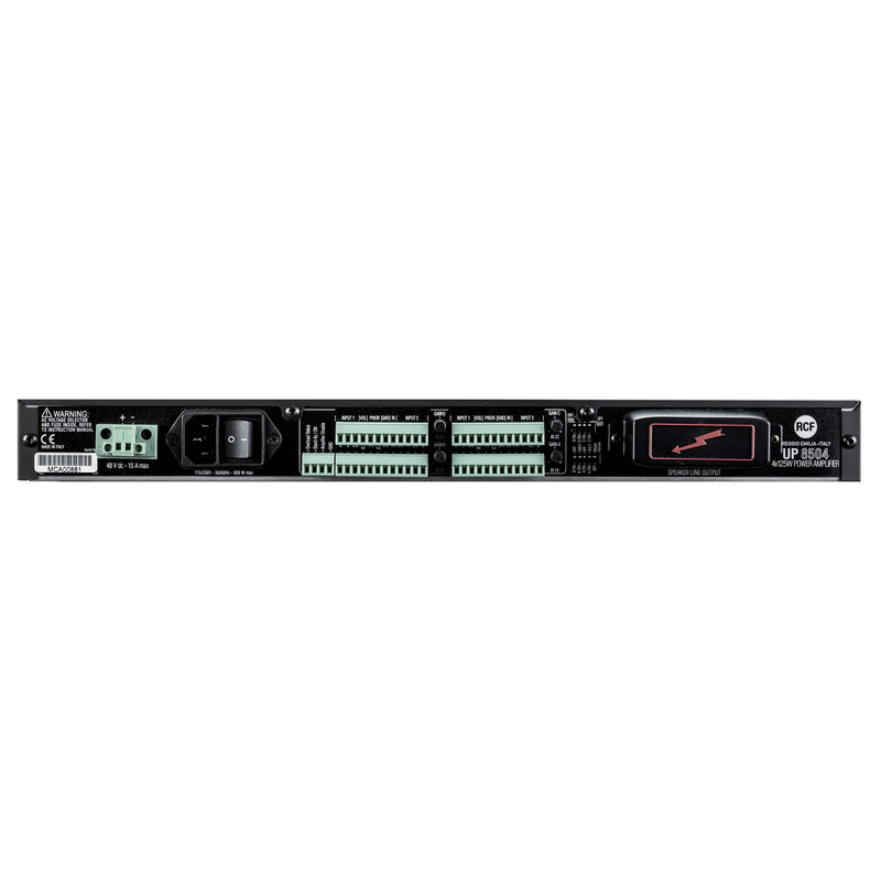 Class D Power Amplifier with Dual Input per Channel - 4 Ω, 70/100V, 4 x 125W