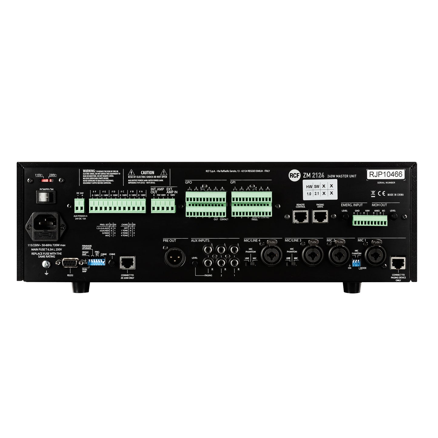 6 Zone Digital Mixer/Amplifier Master Unit - 240W
