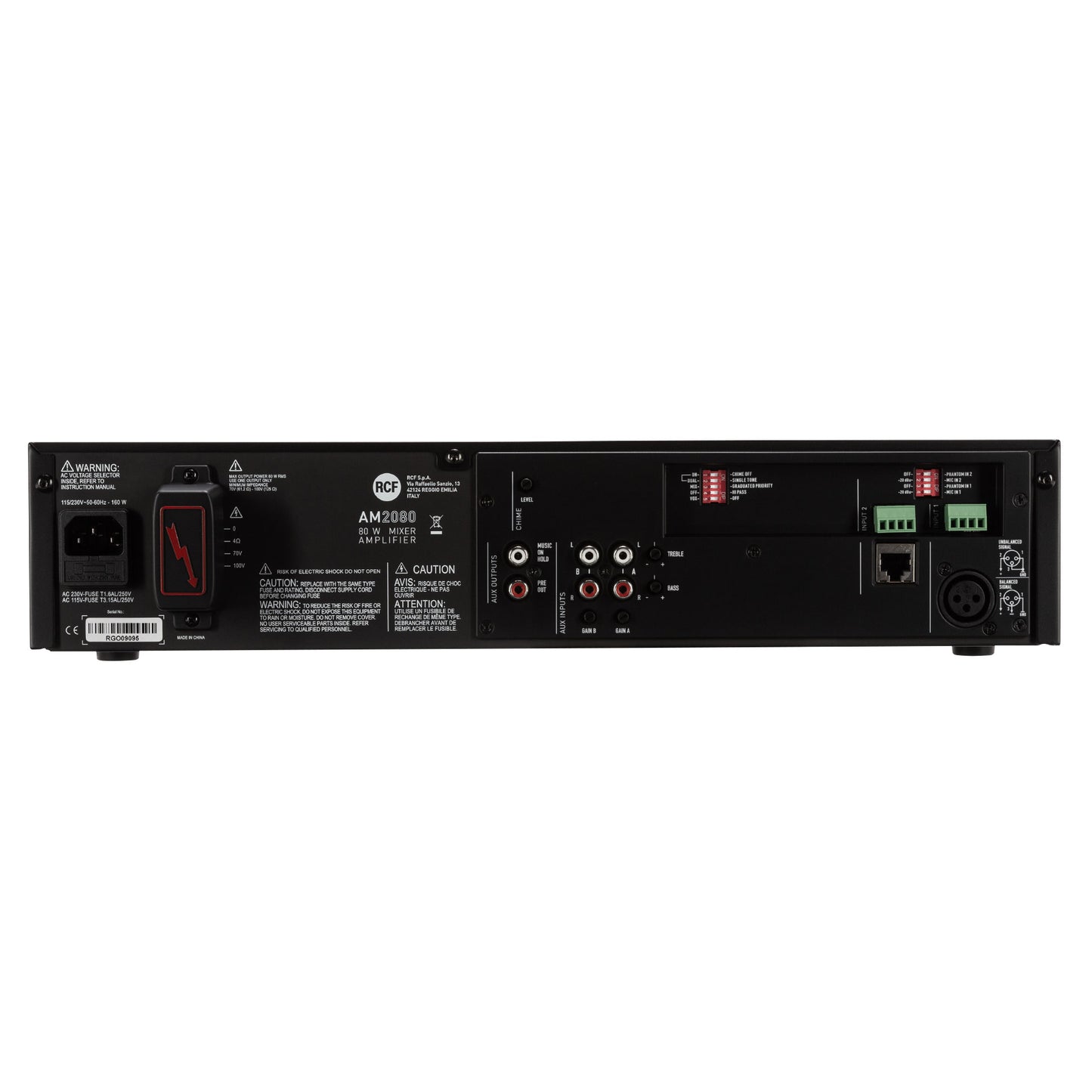2 Input Digital Mixer/Amplifier - 4 Ω, 70/100V, 80W