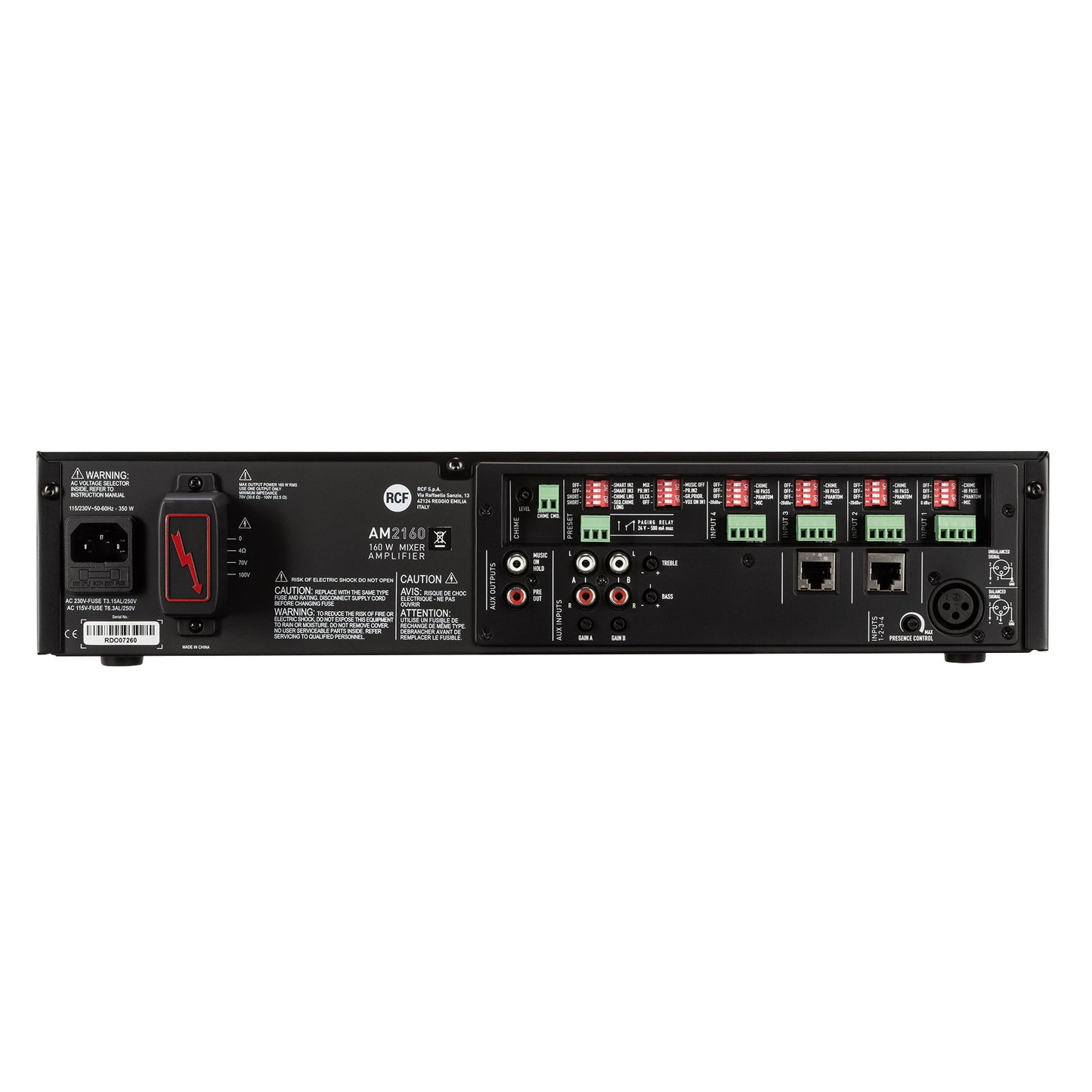 4 Input Digital Mixer/ Amplifier - 4 Ω, 70/100V, 320W