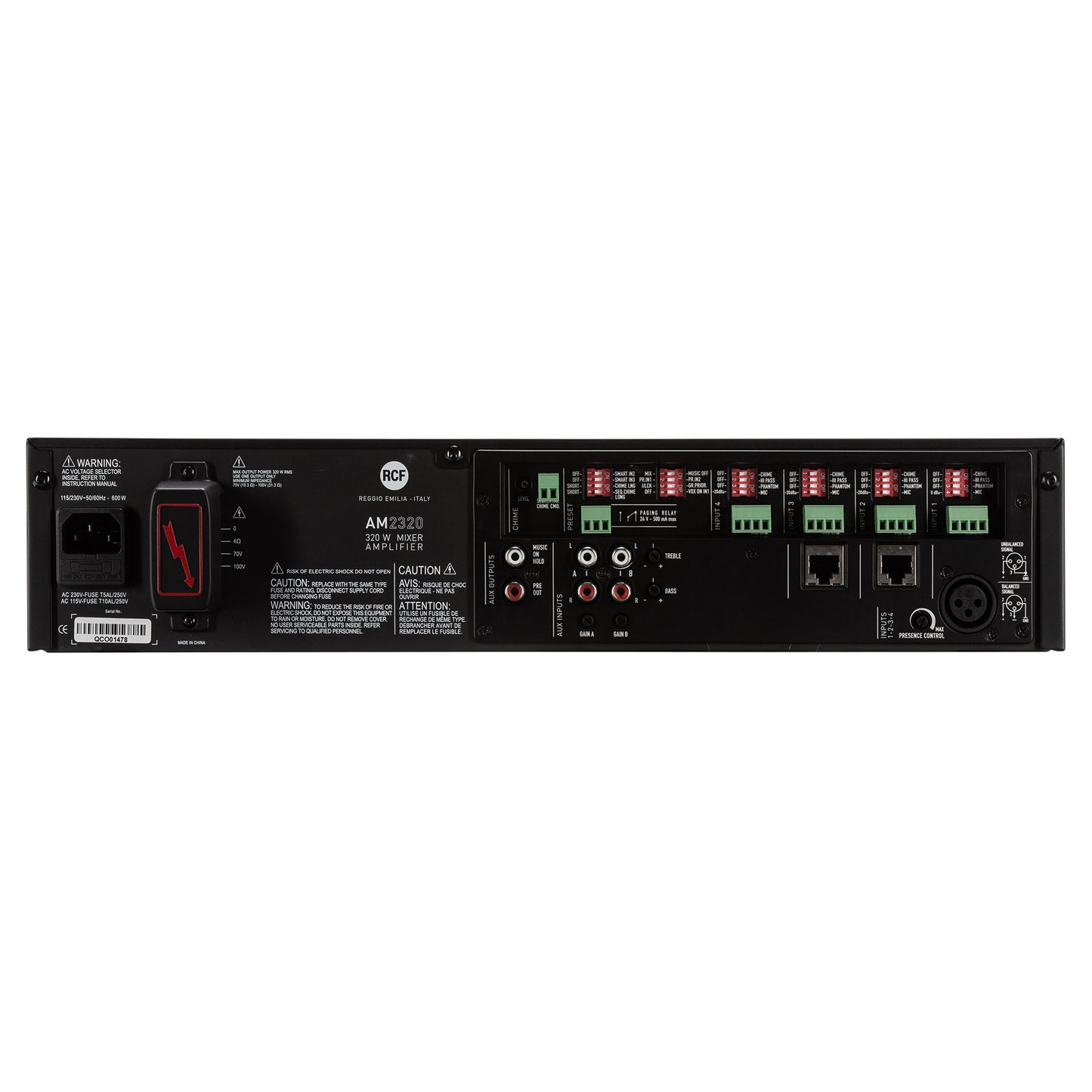 5 Input Digital Mixer/ Amplifier - 4 Ω, 70/100V, 160W