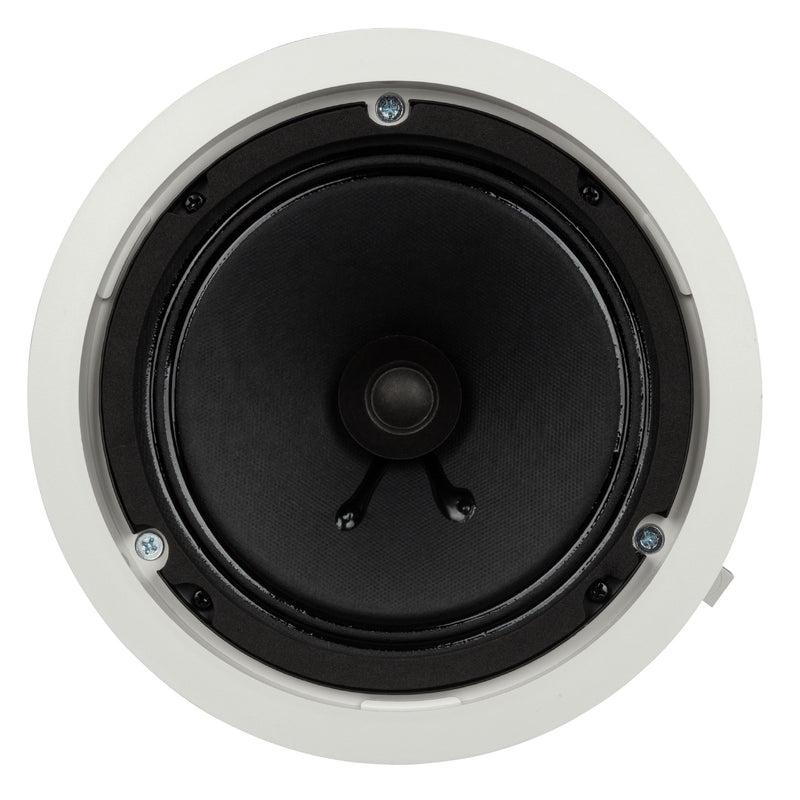 6" Twin-Cone Flush Mounting Ceiling Speaker, White, 6W, 70-100V
