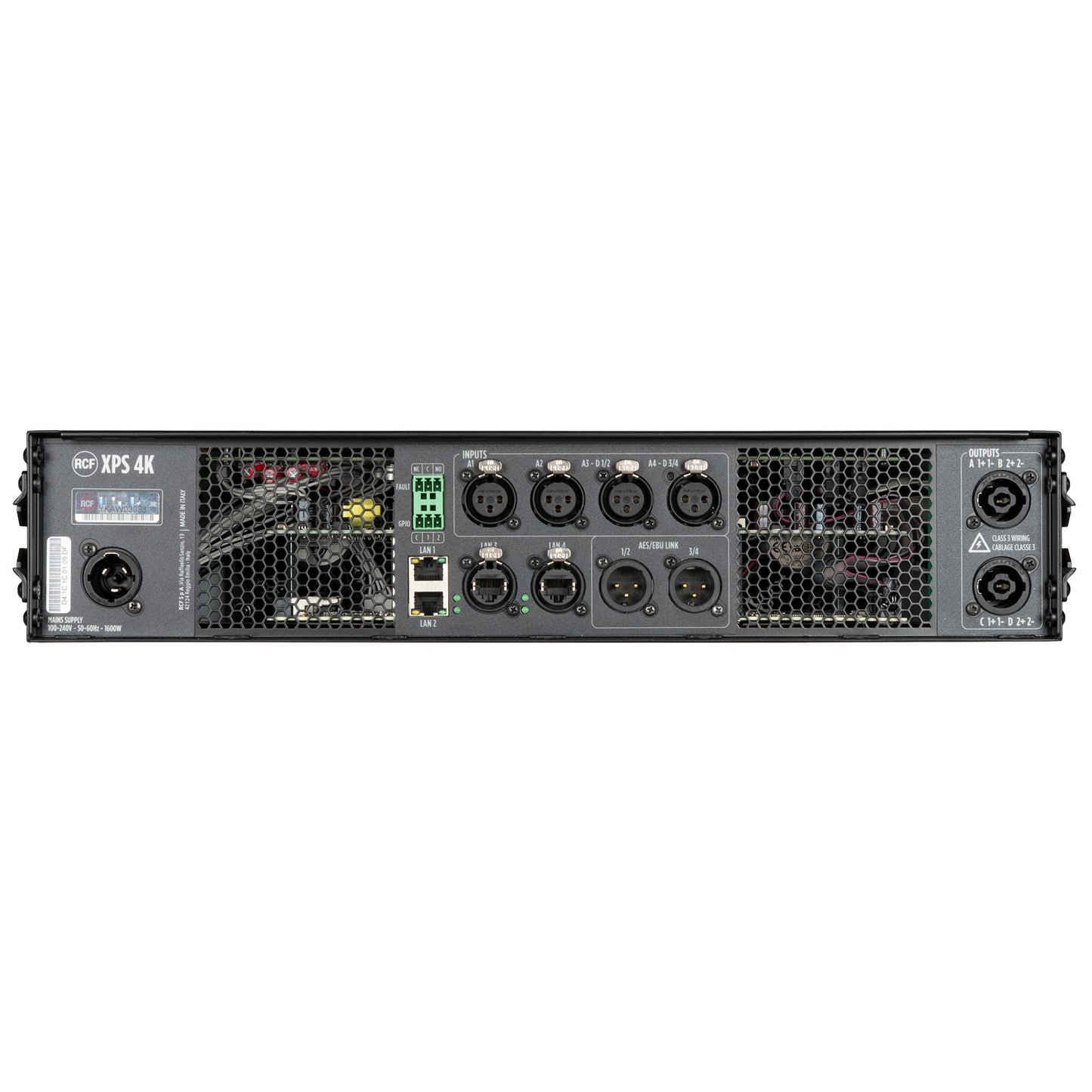 Class D Power Amplifier with DSP, RDNet Management (4 X 1,000 W @ 4 Ω)