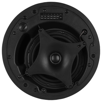 Passive 320W 6.5" 2-Way Ceiling Monitor Speaker w/ Transformer - 8 Ω, 70/100V (White)