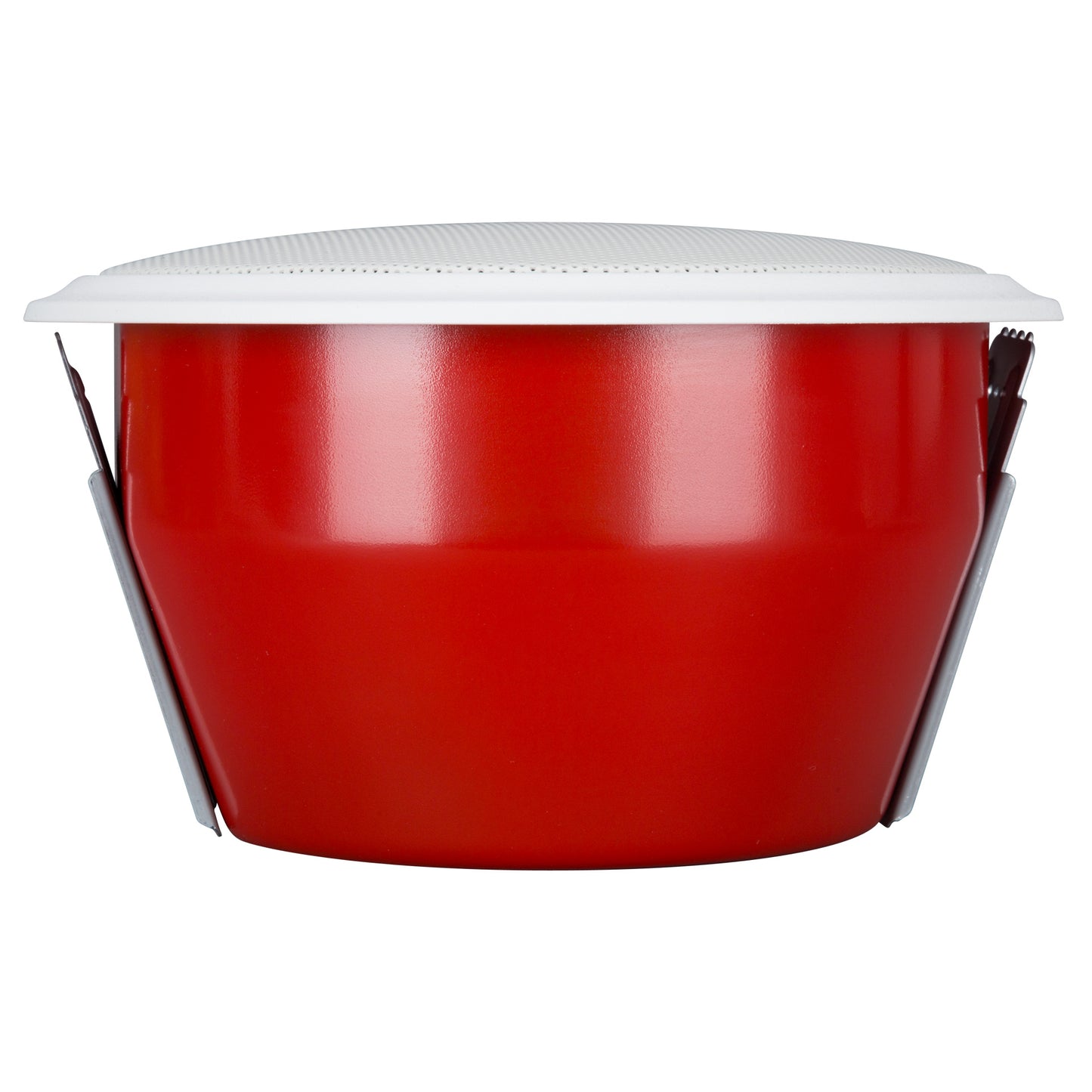 6" Twin-Cone Flush Mounting Ceiling Speaker, White Frame+Grid, 6W, 70-100V. Steel Back-Can Included - EN54-24