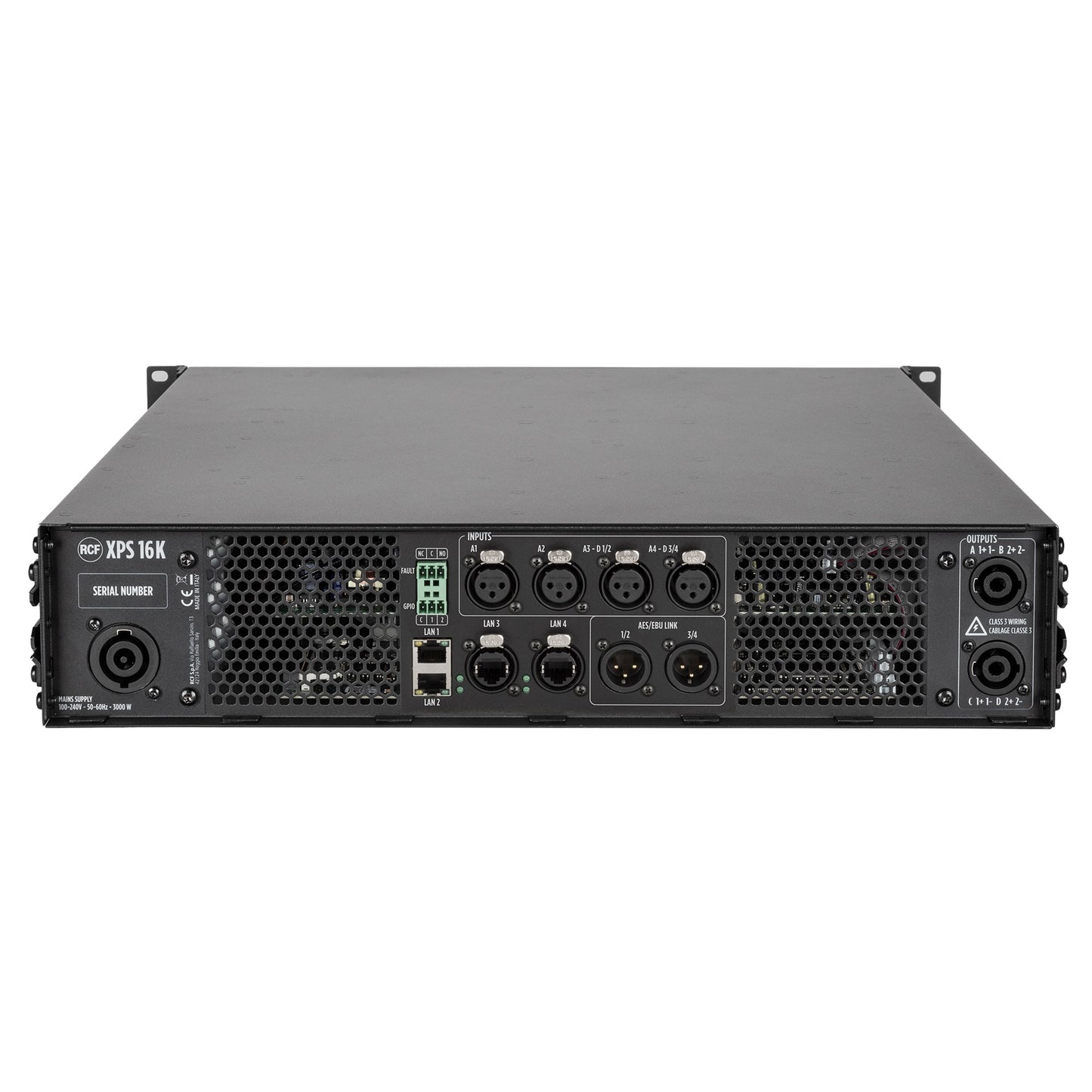 Class D Power Amplifier with DSP, RDNet Management (4 X 4,000 W @ 2.7 Ω)