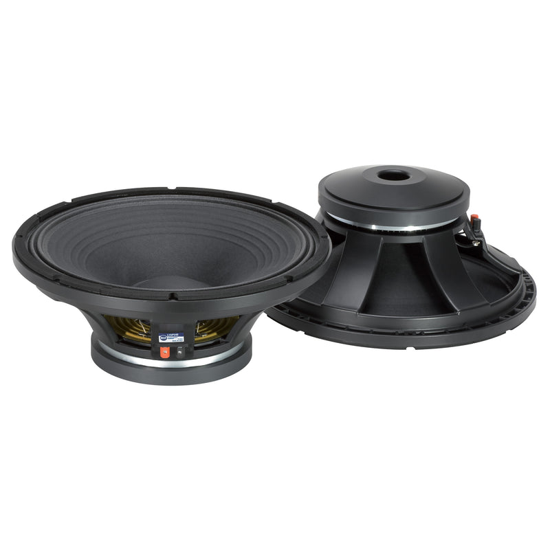 15" Power: 500W rms, 1000W prog. Sensitivity: 98 dB Freq. Range 40-2000 Hz