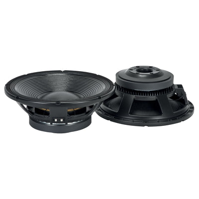 15" Power: 1500W rms, 3000W prog. Sensitivity: 96,5 dB Freq. Range 30-1000 Hz