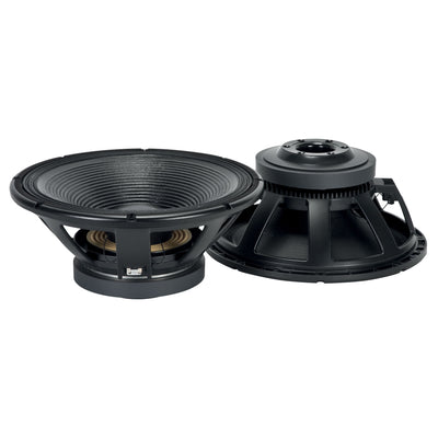 18" Power: 1800W rms, 3600W prog. Sensitivity: 97 Freq. Range 30-1000 Hz
