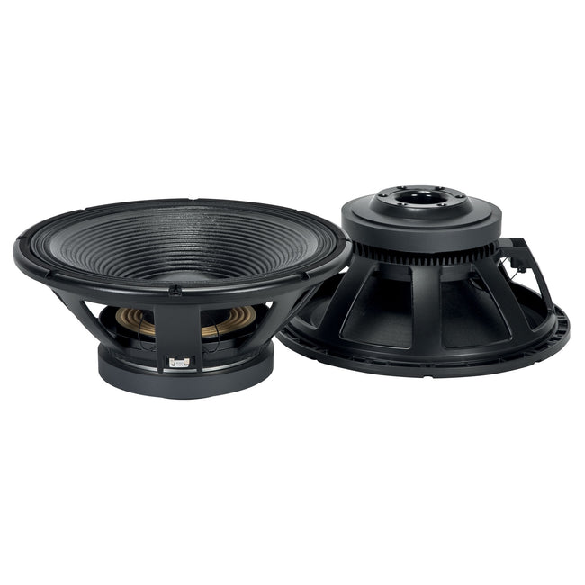 18" Power: 1800W rms, 3600W prog. Sensitivity: 97 Freq. Range 30-1000 Hz
