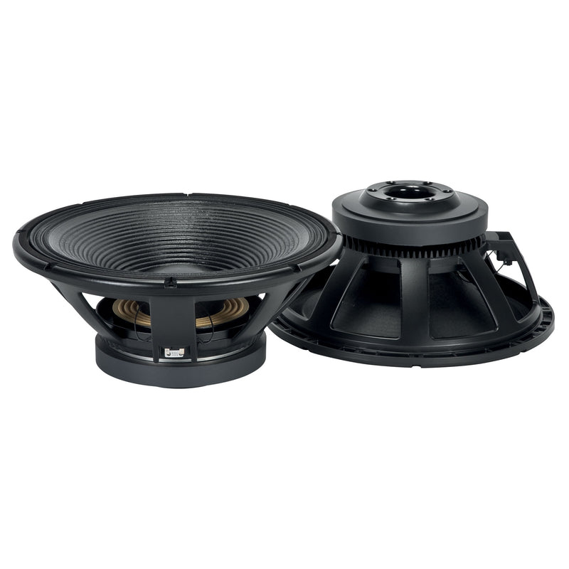 18" Power: 1800W rms, 3600W prog. Sensitivity: 97 Freq. Range 30-1000 Hz