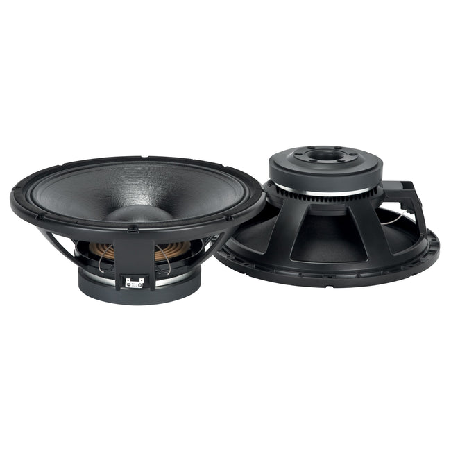 15" Power: 700W rms, 1400W prog. Sensitivity: 99 dB Freq. Range 46-2500 Hz