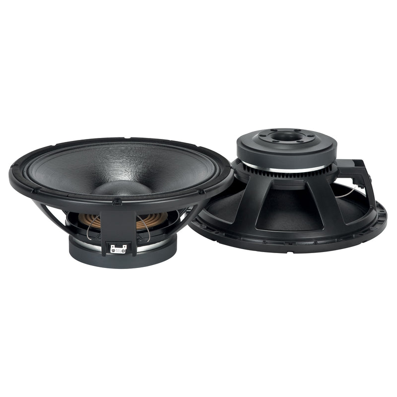 15" Power: 700W rms, 1400W prog. Sensitivity: 99 dB Freq. Range 46-2500 Hz